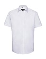 Overhemd Korte Mouw Russell Herringbone R-963M-0 White